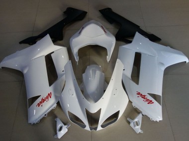 2007-2008 Kawasaki ZX6R Motorcycle Fairings - White Red Canada for Sale