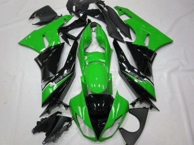 2009-2012 Kawasaki ZX6R Motorcycle Fairings - Green Glossy Black White Canada for Sale