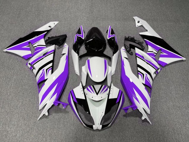 2009-2012 Kawasaki ZX6R Motorcycle Fairings - White Purple Black Canada for Sale