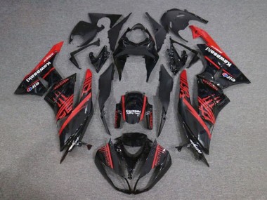 2009-2012 Kawasaki ZX6R Motorcycle Fairings - Glossy Black Red Monster Canada for Sale