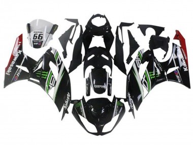 2009-2012 Kawasaki ZX6R Motorcycle Fairings - Glossy Black White Green Red Elf Monster Canada for Sale