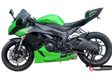 2009-2012 Kawasaki ZX6R Motorcycle Fairings - Green Matte Black Canada for Sale