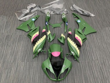 2009-2012 Kawasaki ZX6R Motorcycle Fairings - Yellow Pink Matte Green Shark Canada for Sale