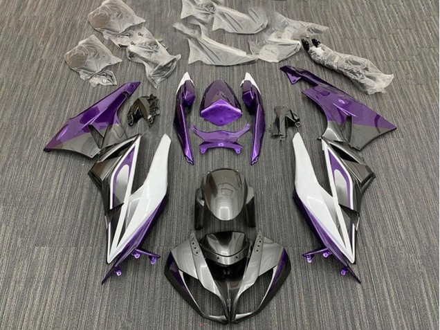 2009-2012 Kawasaki ZX6R Motorcycle Fairings - Purple White Silver Black Canada for Sale