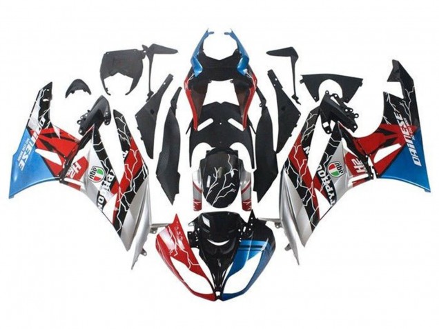 2009-2012 Kawasaki ZX6R Motorcycle Fairings - Blue Red Glossy Black Silver Canada for Sale