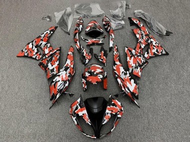 2009-2012 Kawasaki ZX6R Motorcycle Fairings - Red White Black Camouflage Canada for Sale