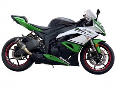 2009-2012 Kawasaki ZX6R Motorcycle Fairings - White Green Black Canada for Sale