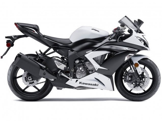 2013-2018 Kawasaki ZX6R Motorcycle Fairings Kit - White Matte Black Canada for Sale