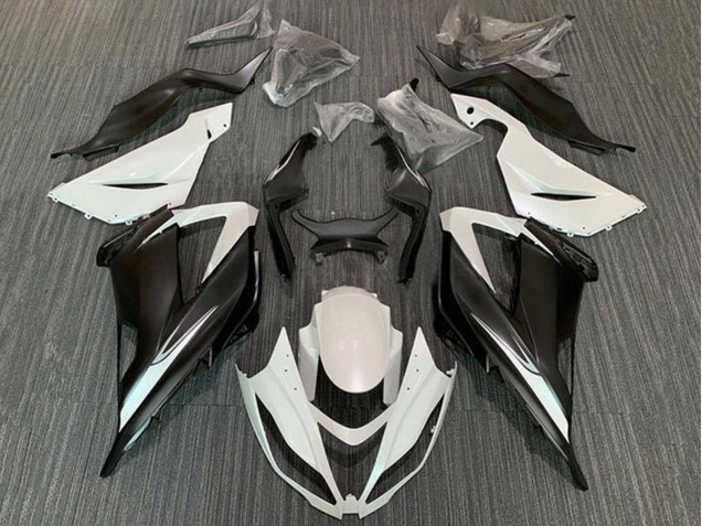 2013-2018 Kawasaki ZX6R Motorcycle Fairing Kits - White Matte Black Canada for Sale