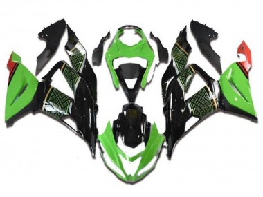2013-2018 Kawasaki ZX6R Motorcycle Fairings - Green Black Red Honeycomb Canada for Sale