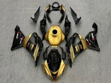 2013-2018 Kawasaki ZX6R Motorcycle Fairings - Gold Glossy Black Canada for Sale