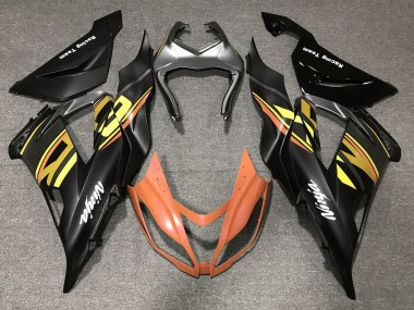 2013-2018 Kawasaki ZX6R Motorcycle Fairings - Matte Black Orange Gold Canada for Sale