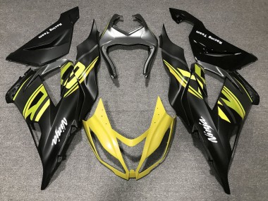 2013-2018 Kawasaki ZX6R Motorcycle Fairings - Matte Black Yellow Canada for Sale