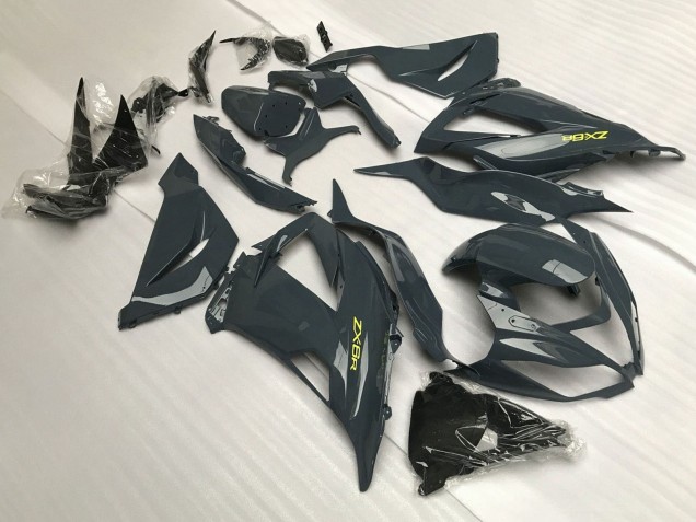 2013-2018 Kawasaki ZX6R Motorcycle Fairings - Dark Grey Yellow Canada for Sale