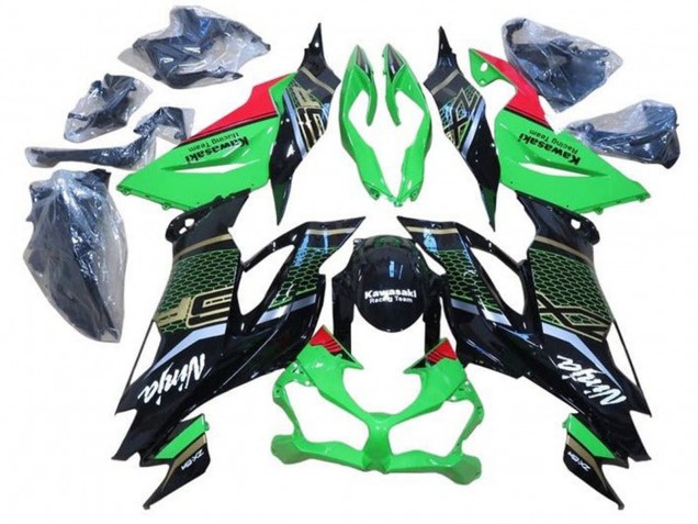 2019-2022 Kawasaki ZX6R Motorcycle Fairings - Green Red Glossy Black Honeycomb Canada for Sale