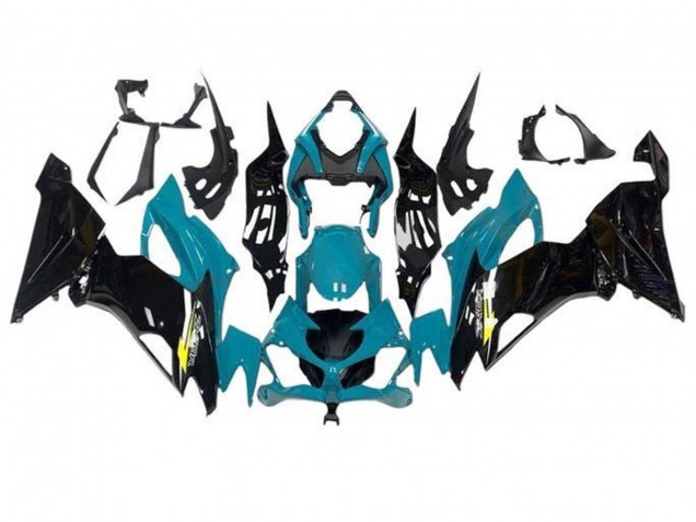 2019-2022 Kawasaki ZX6R Motorcycle Fairings - Teal Blue Glossy Black Yellow Canada for Sale