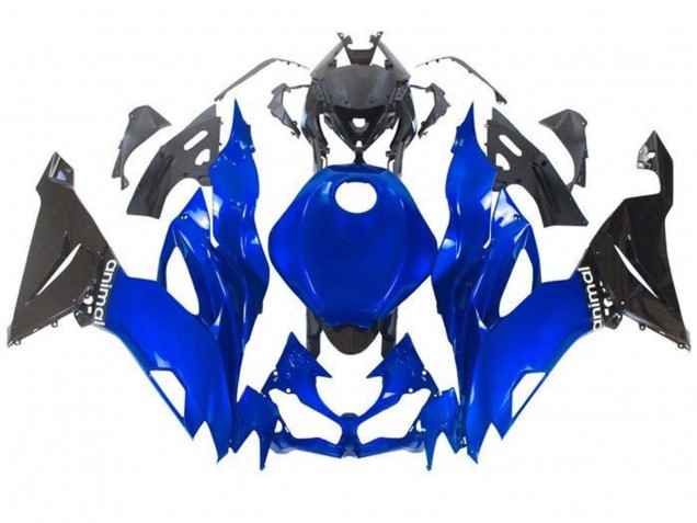 2019-2022 Kawasaki ZX6R Motorcycle Fairings - Blue Glossy Black Canada for Sale