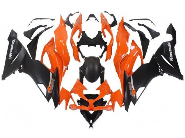 2019-2022 Kawasaki ZX6R Motorcycle Fairing - Orange Matte Black Canada for Sale