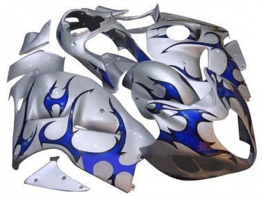 1996-2007 Suzuki GSXR1000 Motorcycle Fairings - Silver Blue Tribal Canada for Sale