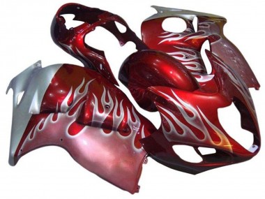 1996-2007 Suzuki GSXR1000 Motorcycle Fairings - Red Silver Flame Canada for Sale