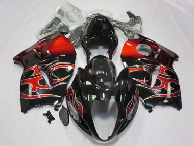 1996-2007 Suzuki GSXR1000 Motorcycle Fairings - Glossy Black Red Tribal Canada for Sale