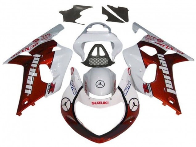 2000-2002 Suzuki GSXR1000 Motorcycle Fairings - White Red Jordan Canada for Sale