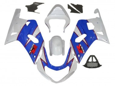 2000-2002 Suzuki GSXR1000 Motorcycle Fairings - White Blue Red Pinstripe Canada for Sale