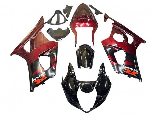 2003-2004 Suzuki GSXR 1000 Motorcycle Fairings - Red Glossy Black Canada for Sale
