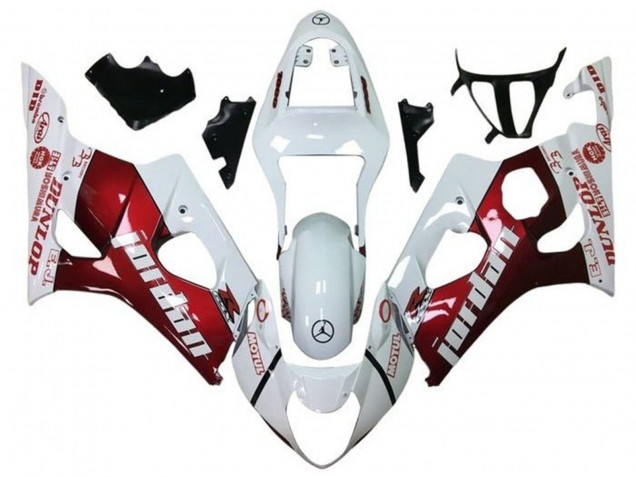 2003-2004 Suzuki GSXR 1000 Motorcycle Fairings - White Red Jordan Canada for Sale
