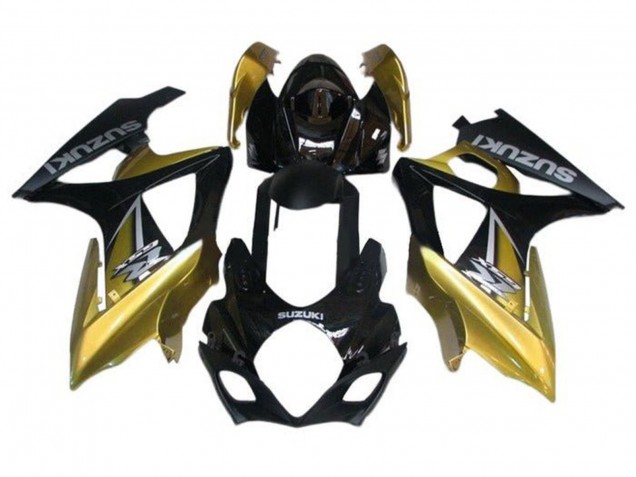 2005-2006 Suzuki GSXR 1000 Motorcycle Fairings - Black Gold Silver Canada for Sale