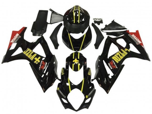 2005-2006 Suzuki GSXR 1000 Motorcycle Fairings - Black Gold Rizla Red Canada for Sale