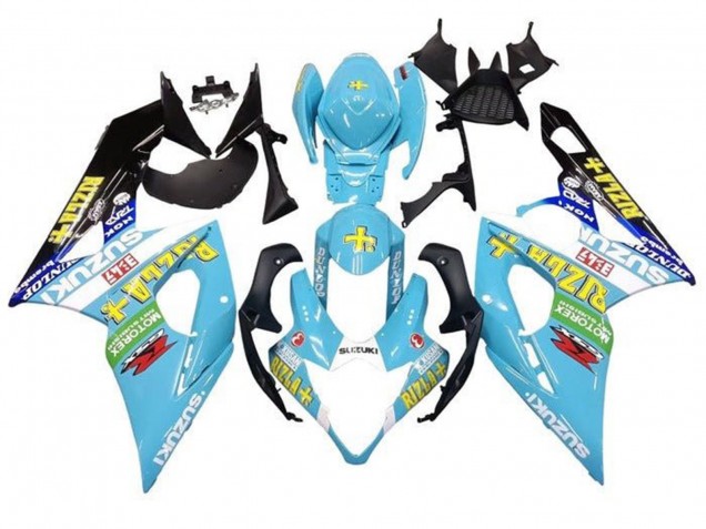 2005-2006 Suzuki GSXR 1000 Motorcycle Fairings - Light Blue Green Black Yellow Rizla Canada for Sale