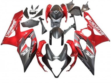 2005-2006 Suzuki GSXR 1000 Motorcycle Fairing - Matte Black Red Canada for Sale
