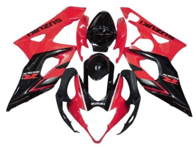2005-2006 Suzuki GSXR 1000 Motorcycle Fairings - Red Glossy Black Stripe Canada for Sale