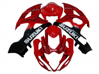 2005-2006 Suzuki GSXR 1000 Motorcycle Fairings - Red Black Flame White Canada for Sale