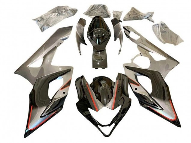 2005-2006 Suzuki GSXR 1000 Motorcycle Fairings - Silver Black Red Stripe Canada for Sale