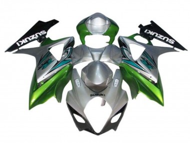 2005-2006 Suzuki GSXR 1000 Motorcycle Fairings - Silver Green Black Canada for Sale
