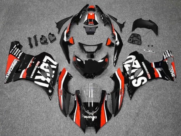 2017-2024 Suzuki GSXR1000 Motorcycle Fairings - Black Red White Stripe Canada for Sale