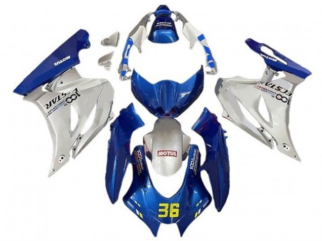 2017-2024 Suzuki GSXR1000 Motorcycle Fairings - Blue Silver Motul 36 Canada for Sale