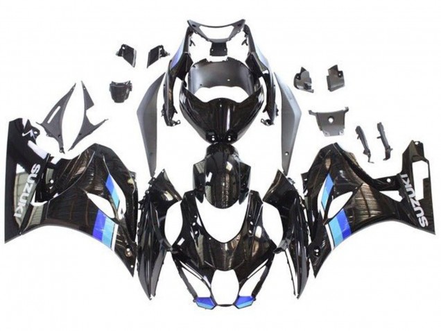 2017-2024 Suzuki GSXR1000 Motorcycle Fairings - Black Blue Stripe Canada for Sale