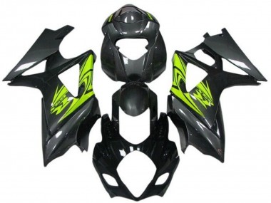 2007-2008 Suzuki GSXR 1000 Motorcycle Fairings - Black Neon Yellow Canada for Sale
