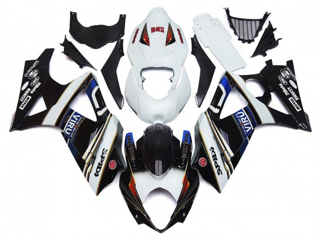 2007-2008 Suzuki GSXR 1000 Motorcycle Fairings - White Blue Black VIRU Canada for Sale