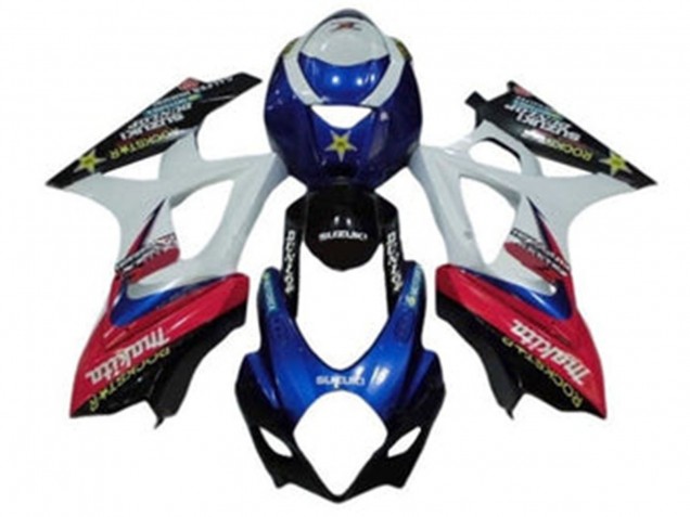 2007-2008 Suzuki GSXR 1000 Motorcycle Fairings - White Blue Red Black Makita Canada for Sale