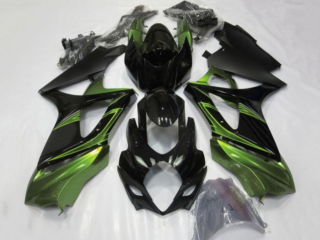 2007-2008 Suzuki GSXR 1000 Motorcycle Fairings - Green Glossy Black Canada for Sale