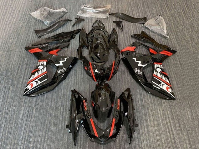 2009-2016 Suzuki GSXR 1000 Motorcycle Fairings - Black Red White Jaws Shark Canada for Sale