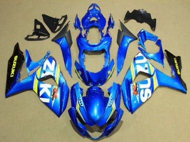 2009-2016 Suzuki GSXR 1000 Motorcycle Fairings - Blue White Yellow Stripe Black Canada for Sale
