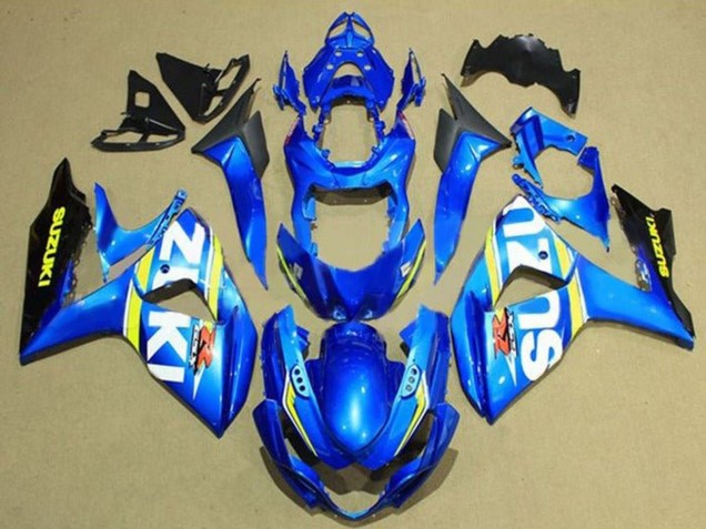 2009-2016 Suzuki GSXR 1000 Motorcycle Fairings - Blue White Yellow Stripe Black Canada for Sale
