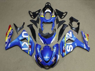 2009-2016 Suzuki GSXR 1000 Motorcycle Fairings - Blue White Yellow Stripe Canada for Sale