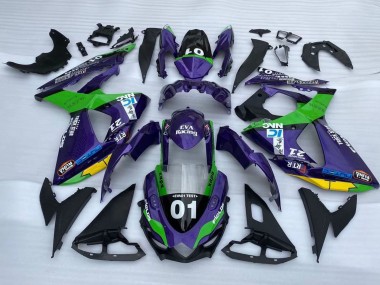 2009-2016 Suzuki GSXR 1000 Motorcycle Fairings - Purple Green Black Yellow 01 Canada for Sale