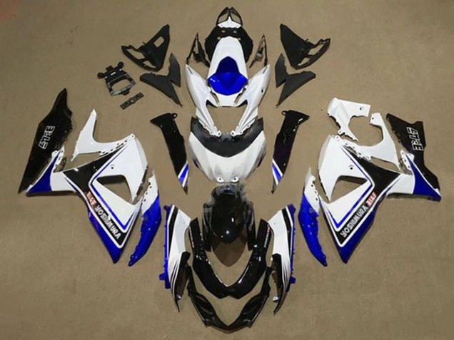 2009-2016 Suzuki GSXR 1000 Motorcycle Fairings - White Blue Black Yoshimura Canada for Sale